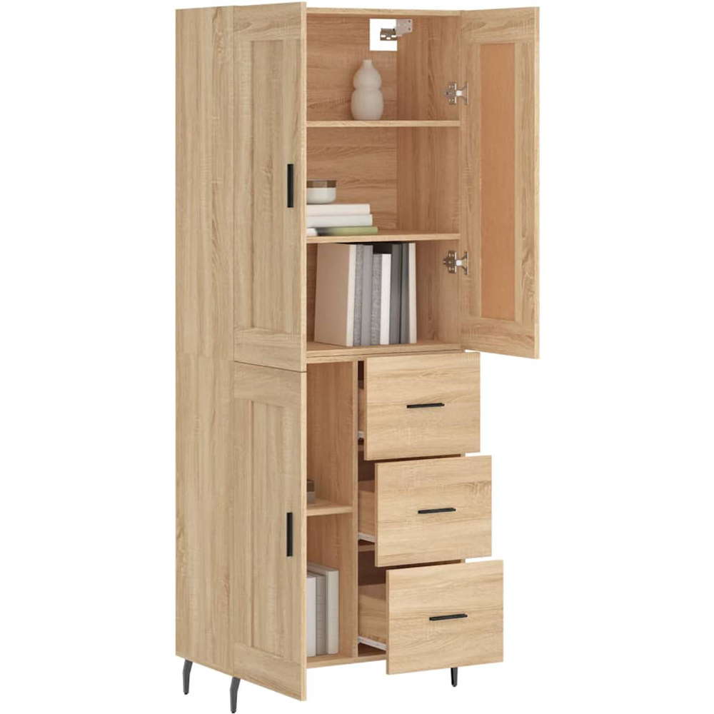 vidaXL 3 Door 3 Drawer Sonoma Oak Highboard Image 3