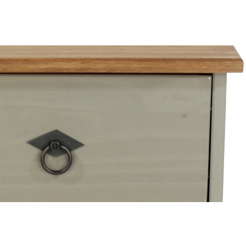 Core Products Corona Classic 2 Drawer Grey Pine Wood Compact Bedside Cabinet Image 5