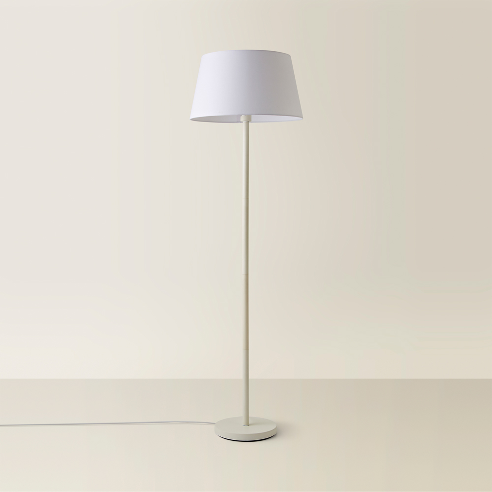 ValueLights Charlie Tapered Shade White Floor Lamp and Bulb Image 5