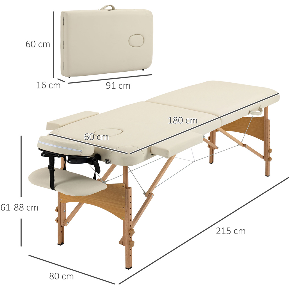 Portland Cream Foldable Wooden Massage Table Image 7