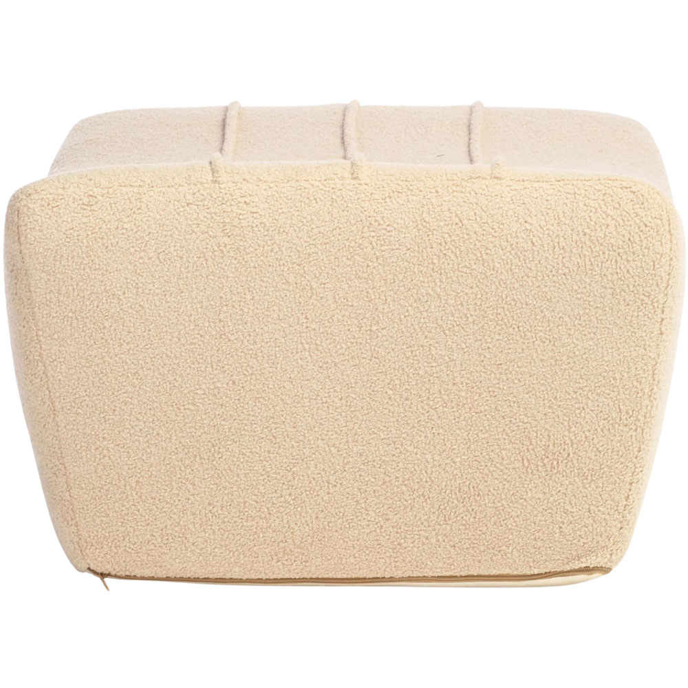 Desser Furniture Latte Boucle Fabric Cosy Pouffe Footstool Image 4