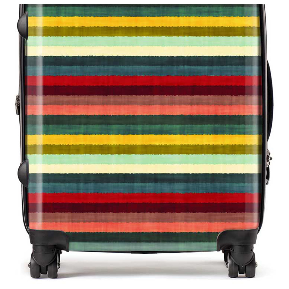 Warren Reed Designer Large Multicolour Striped Brish Pattern Suitcase Image 2