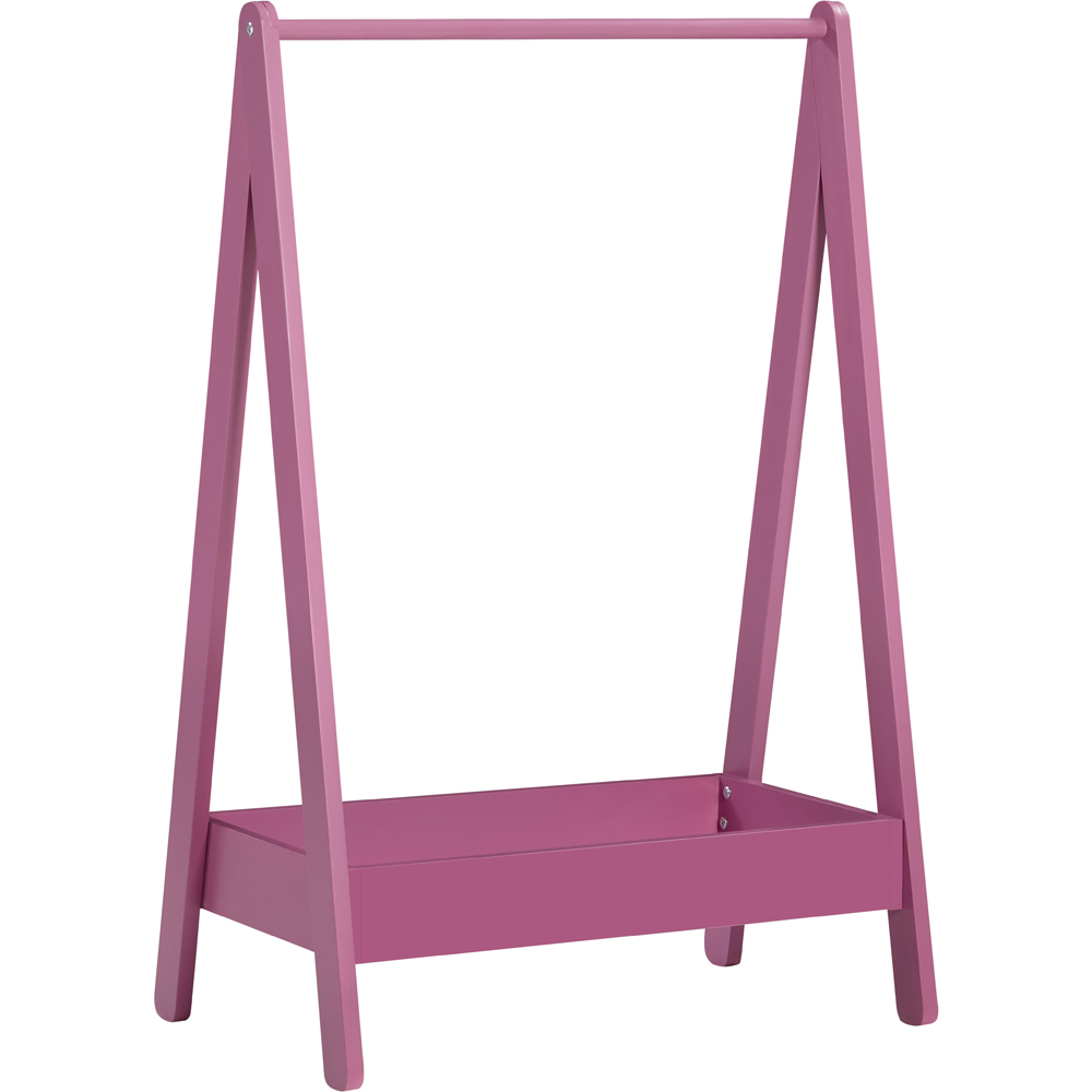 JUNIOR VIDA Pink Kids Clothes Rack with Storage Shelf Image 2
