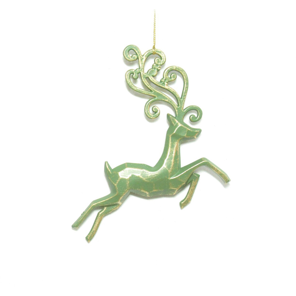 Brushed Gold Reindeer Hanging Decoration Image 1
