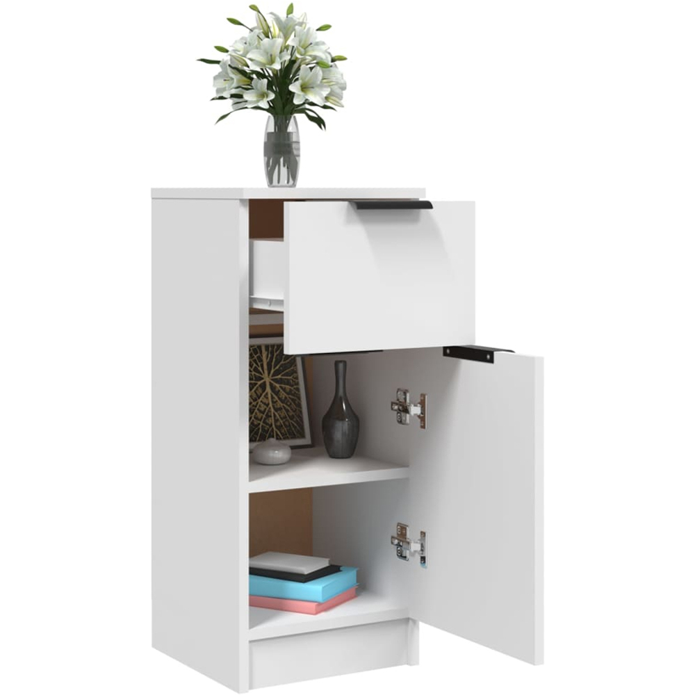 vidaXL Single Door Single Drawer White Sideboard Image 5