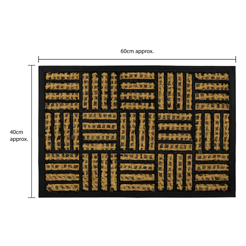 JVL Alba Squares Woven Scraper Doormat 40 x 60cm Image 8