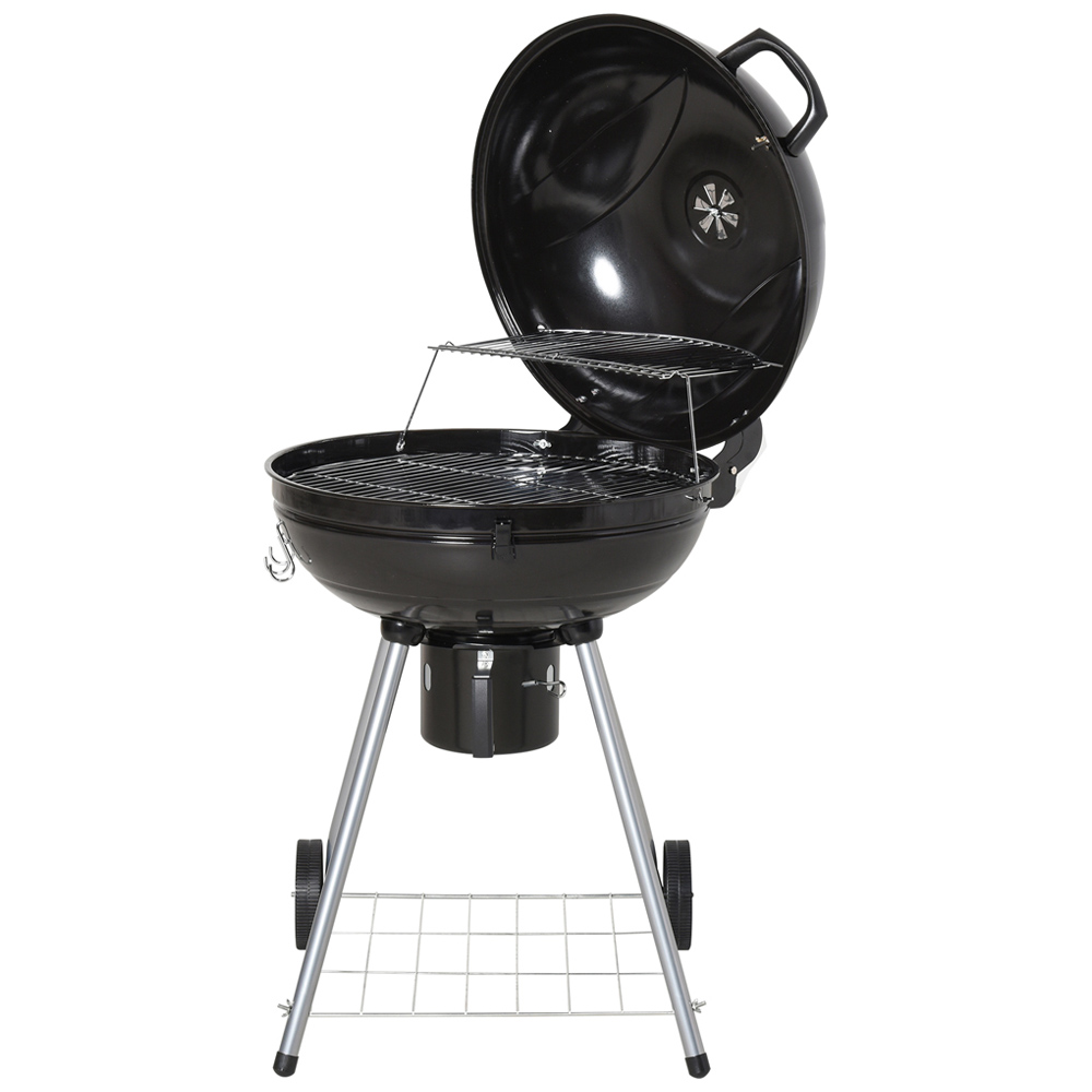Outsunny Black Portable Kettle Charcoal BBQ Grill Image 1