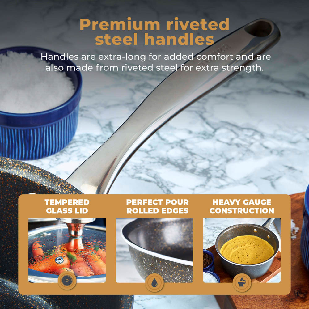 Tower 22cm Forged Aluminium Non-Stick Saucepan with Glass Lid Image 6