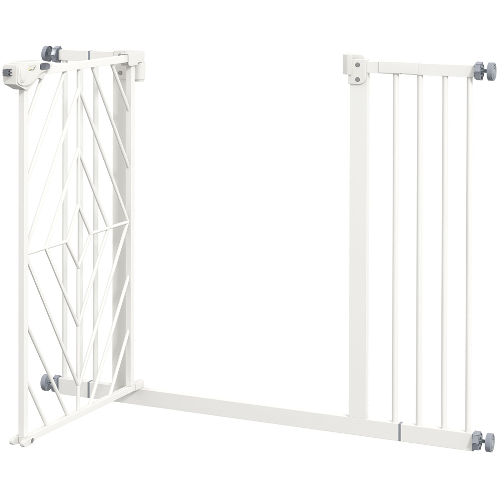 PawHut White 74-100cm Pressure Fit Pet Safety Gate Image 4