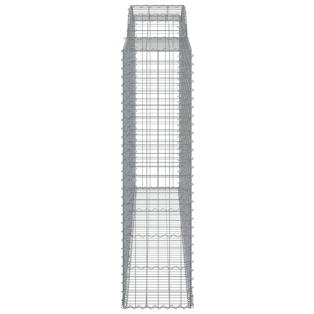 vidaXL Silver Galvanised Iron Arched Gabion Basket 300 x 50 x 180/200cm 7 Pack Image 3