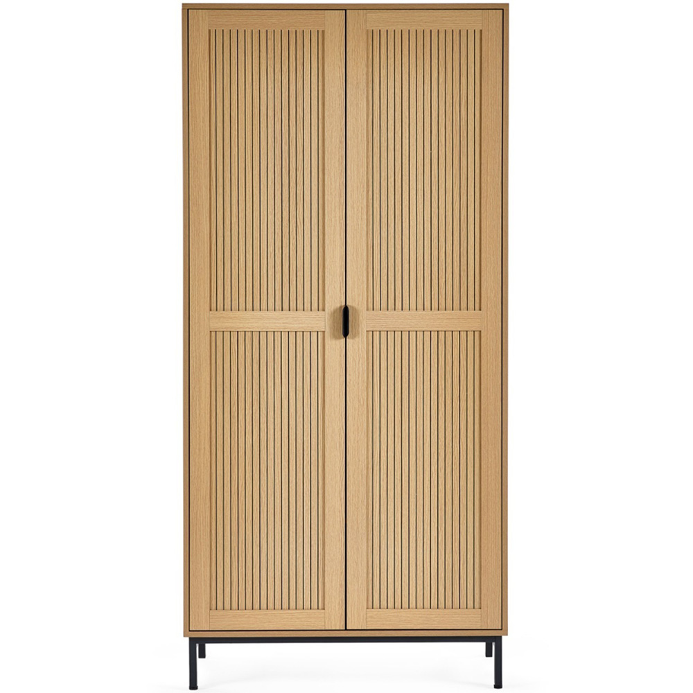 Julian Bowen Sia 2 Door Warm Wood Wardrobe Image 3
