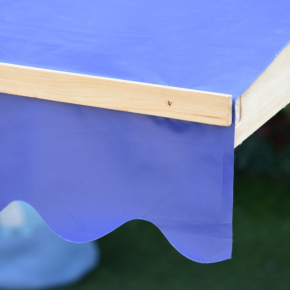 Outsunny Kids Wooden Cabana Sandbox with Canopy Image 3