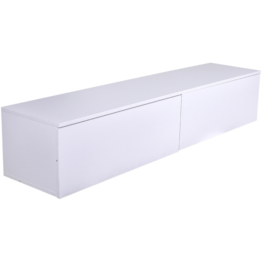 Living and Home White 2 Flip Down Drawer Wall Mounted TV Stand Image 2