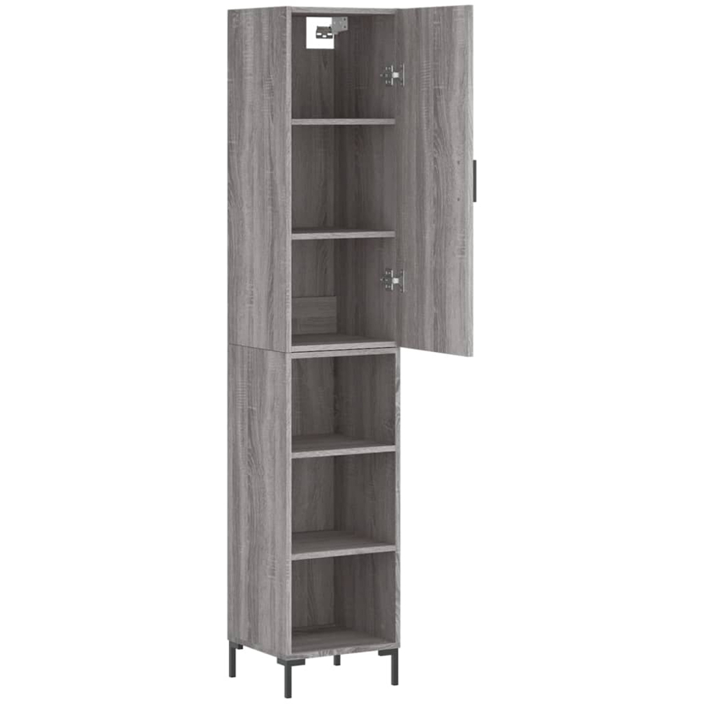 vidaXL Single Door 3 Shelf Grey Sonoma Highboard Image 4