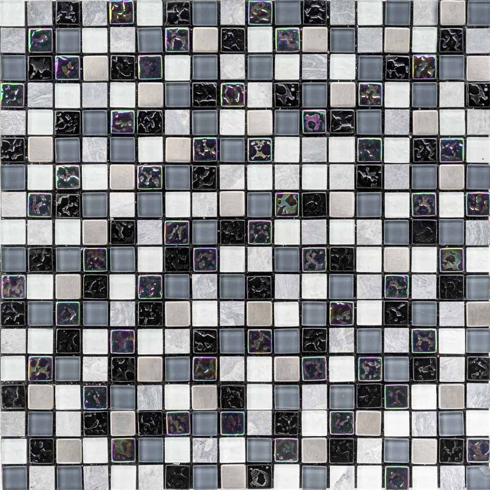 House of Mosaics Petrol Marble Mix Self Adhesive Mosaic Tile Image 2