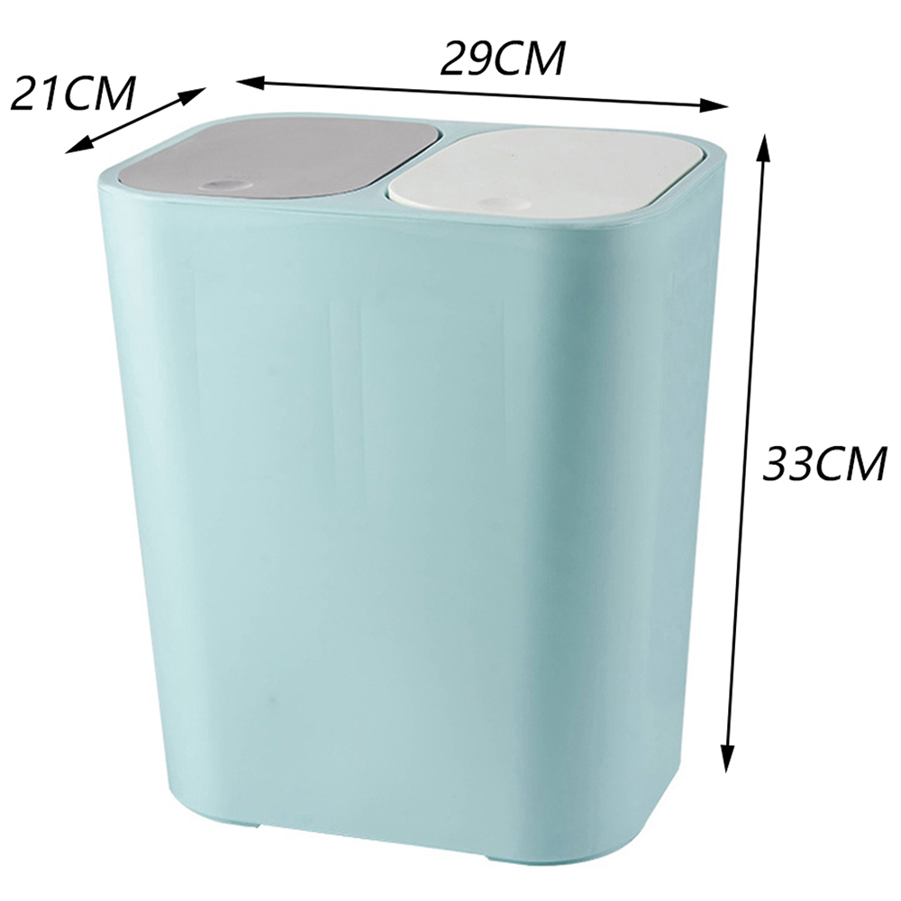 Living and Home Blue Double Recycling Bin with Pop Up Lid 15L Image 7