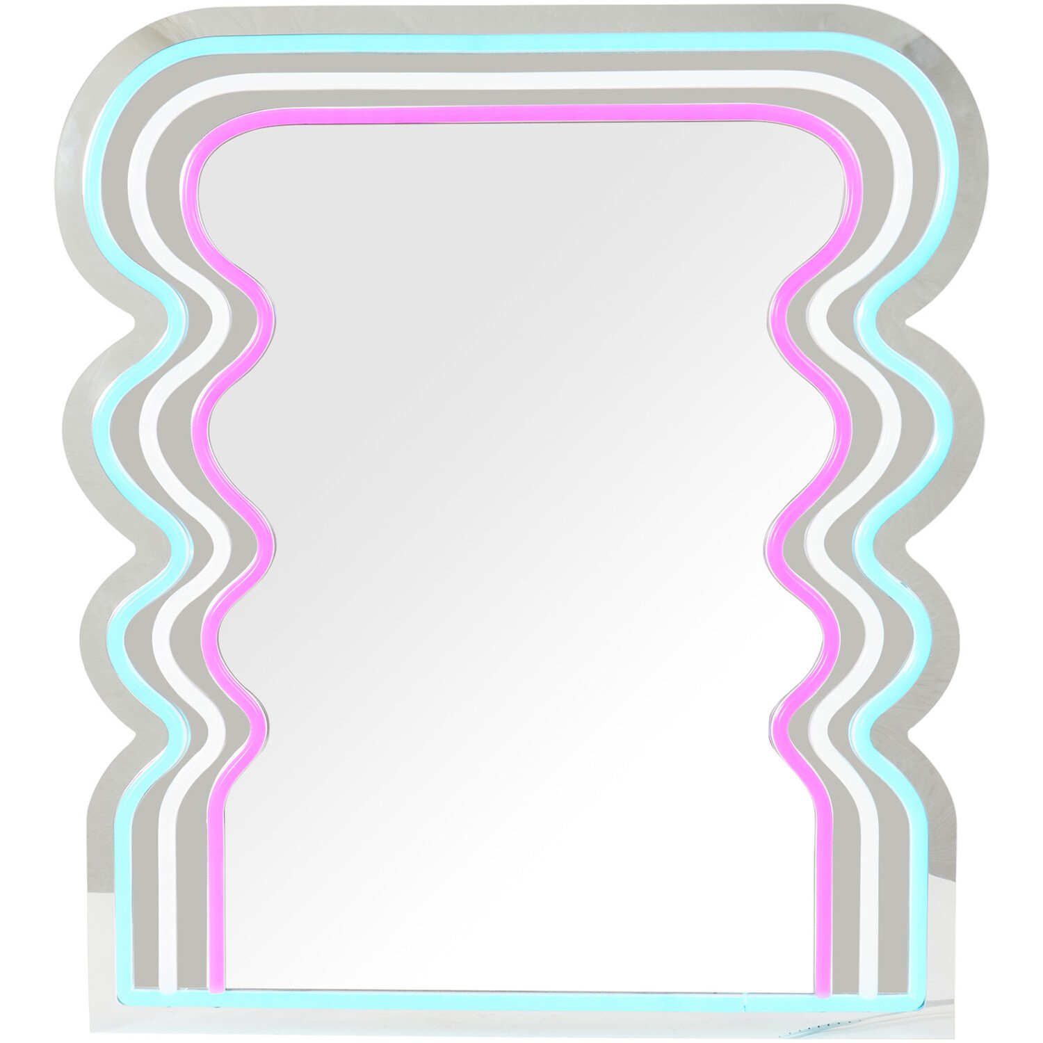 Small Neon Wave Mirror - Purple & Blue Image 2