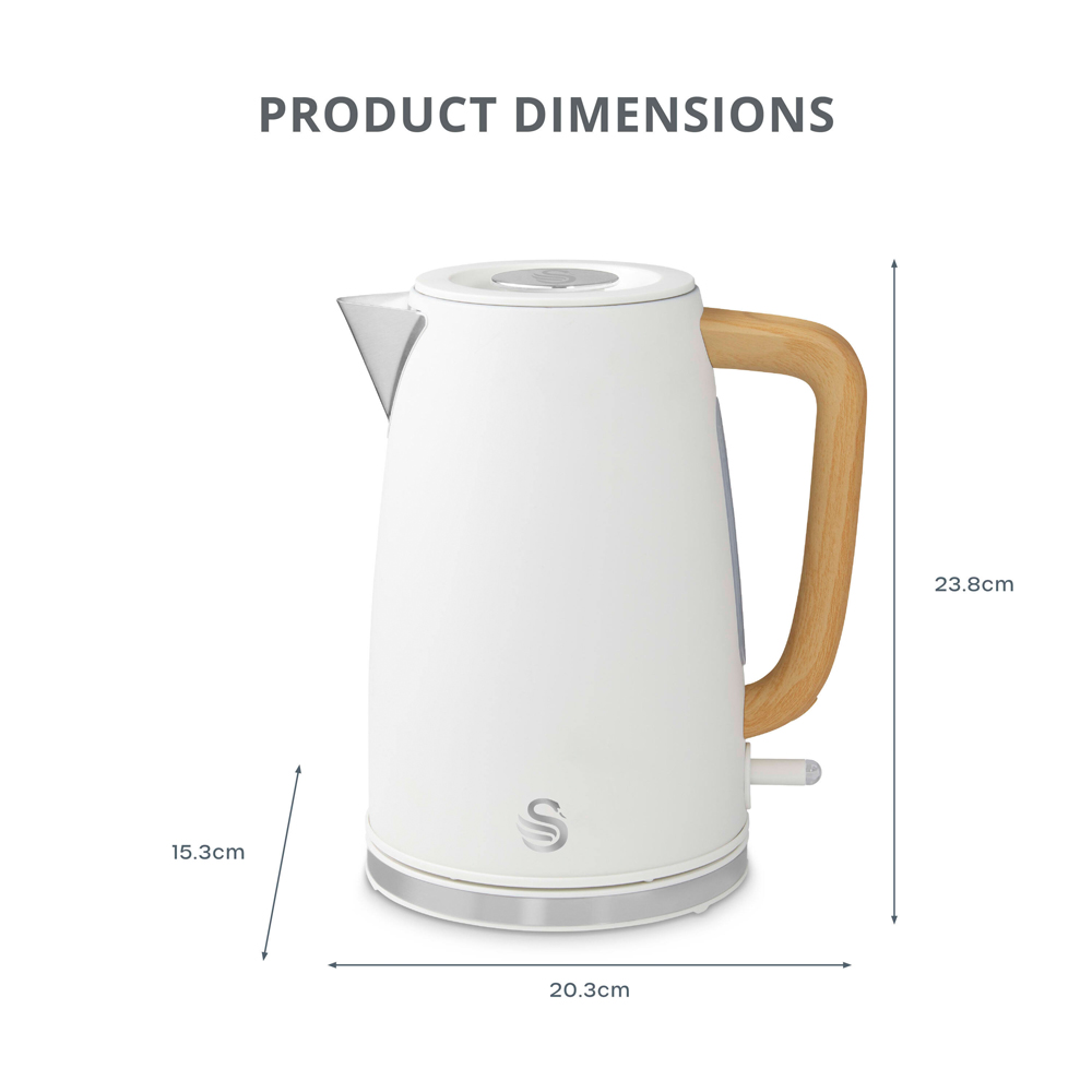 Swan Fjord EEJB338 White 800W 2 Slice Toaster and 1.7L Jug Kettle Set Image 9