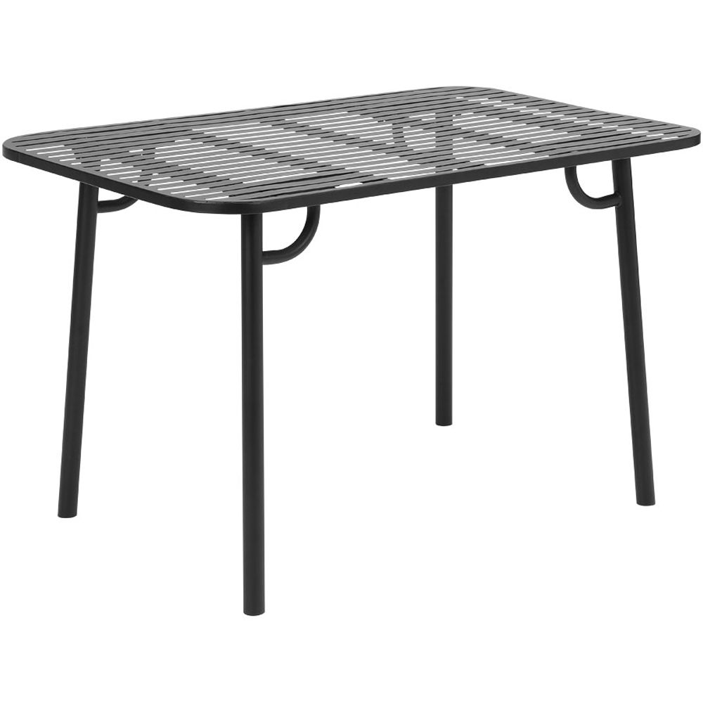 Living and Home Black Rectangular Outdoor Garden Metal Table Image 3