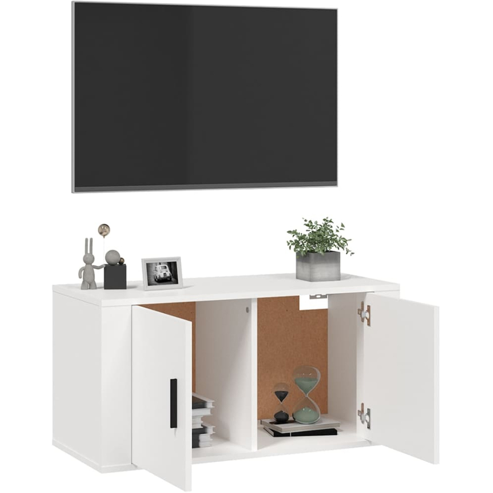 vidaXL 2 Door White Wall Mounted TV Cabinet Image 5