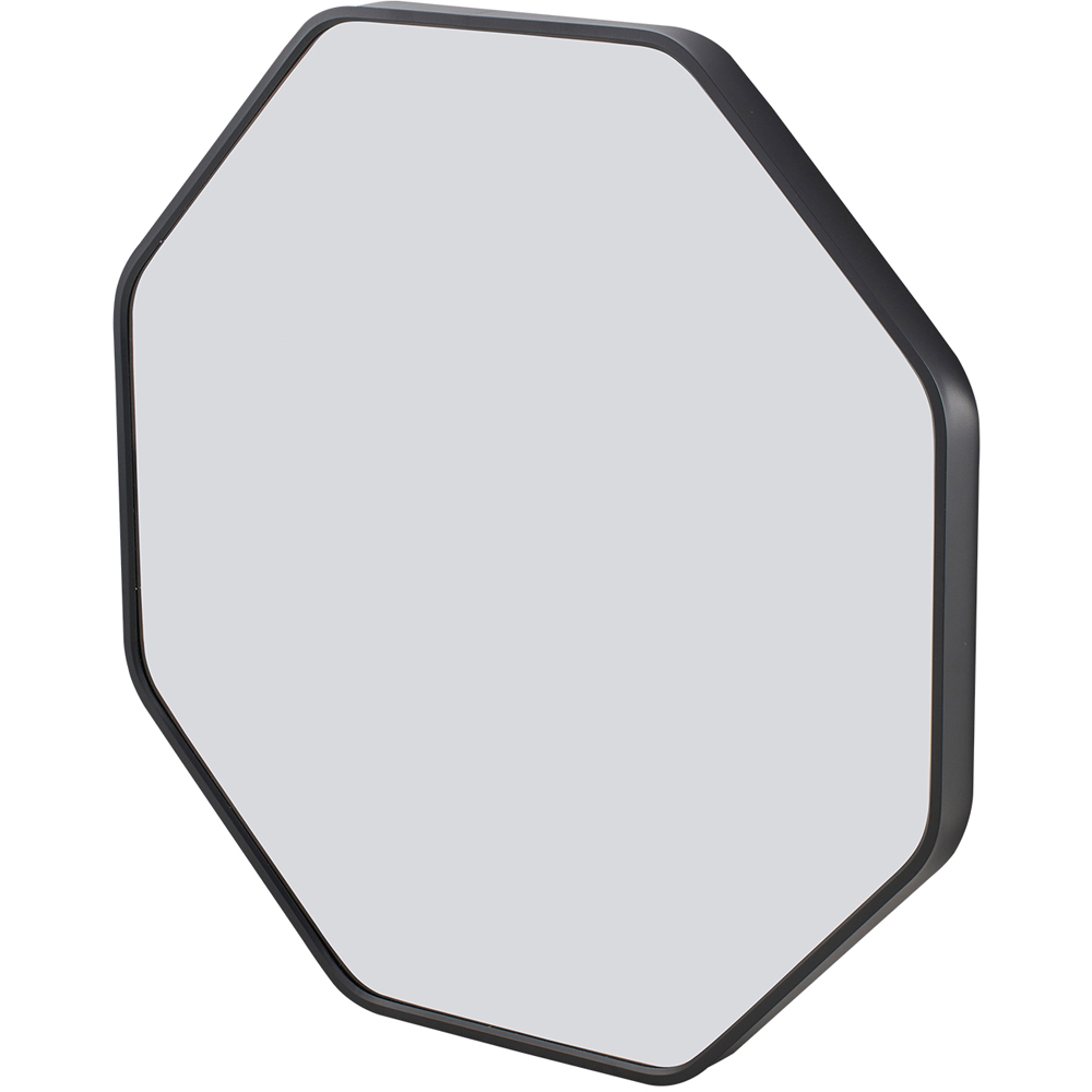 Living and Home Black Hexagonal Aluminium Framed HD Float Glass Bathroom Mirror 50 x 50cm Image 3