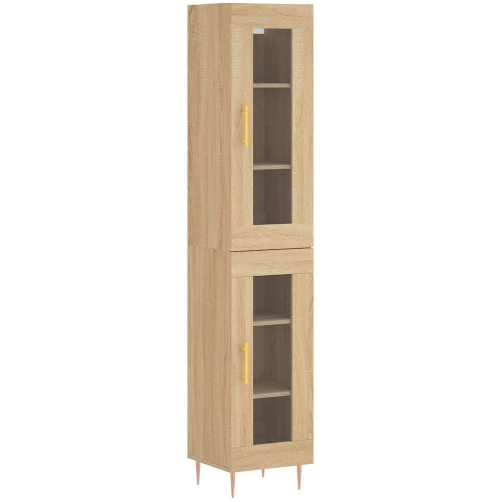 vidaXL 2 Glass Door Sonoma Oak Highboard Image 2