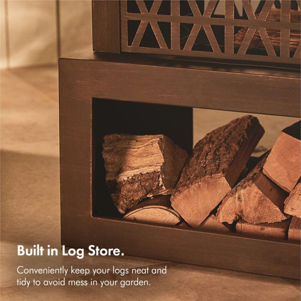 VonHaus Outdoor Fireplace with Fire Poker Image 4