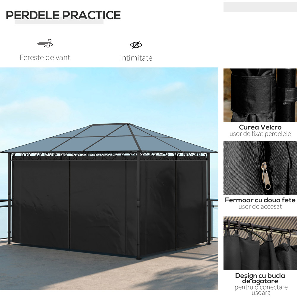 Outsunny 3 x 4m Grey Steel and Aluminium Gazebo Image 5