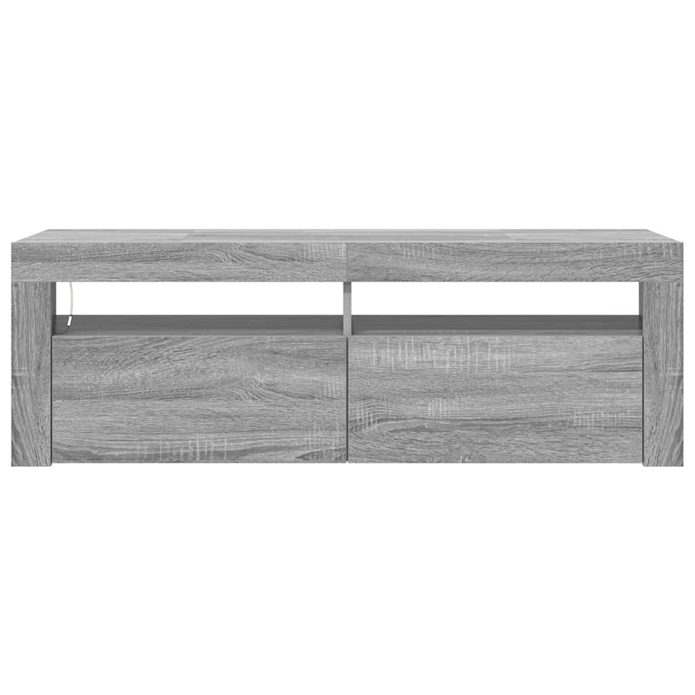vidaXL 2 Door 2 Shelf Grey Sonoma TV Cabinet with RGB LED Lights Image 4