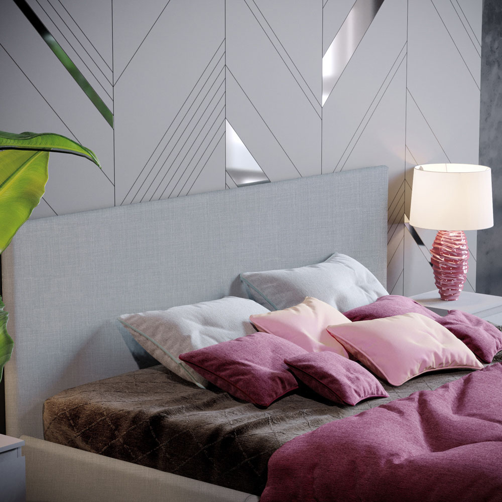 Vida Designs Veronica King Size Light Grey Linen Ottoman Bed Image 3