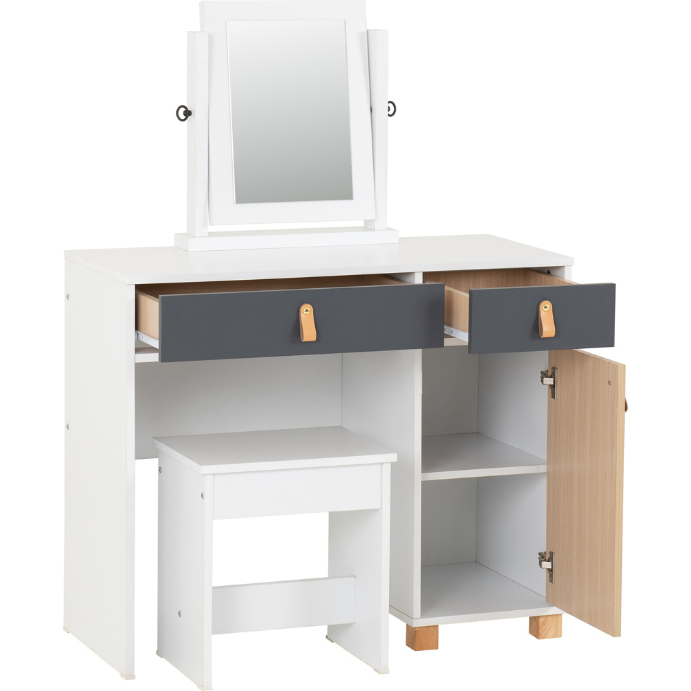 Seconique Brooklyn Grey Oak Effect Dressing Table Set with Mirror Image 3