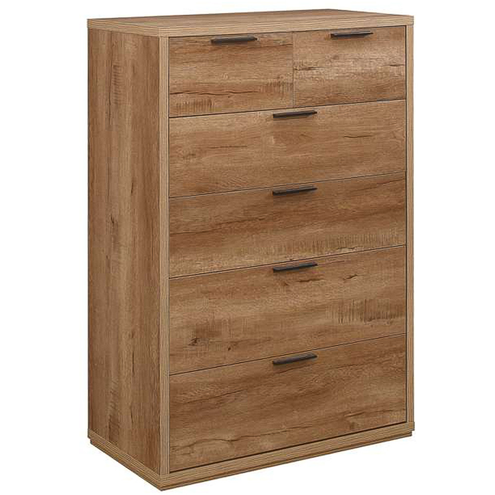 Stockwell 6 Drawer Brown Chest of Drawers Image 2