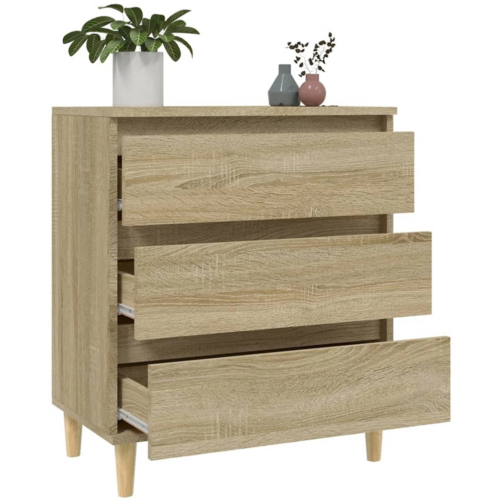 vidaXL Single Door Single Smoked Oak Sideboard Image 5