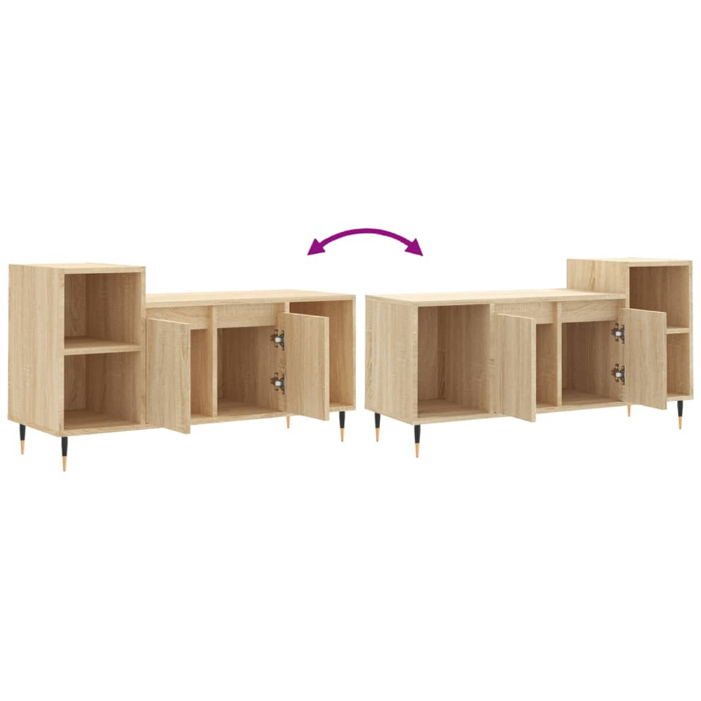 vidaXL 2 Door 3 Open Shelf Sonoma Oak TV Cabinet Image 9