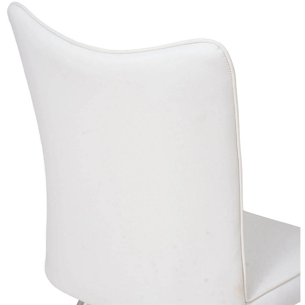 Living and Home Set of 2 White PU Leather High Backrest Dining Chair Image 4