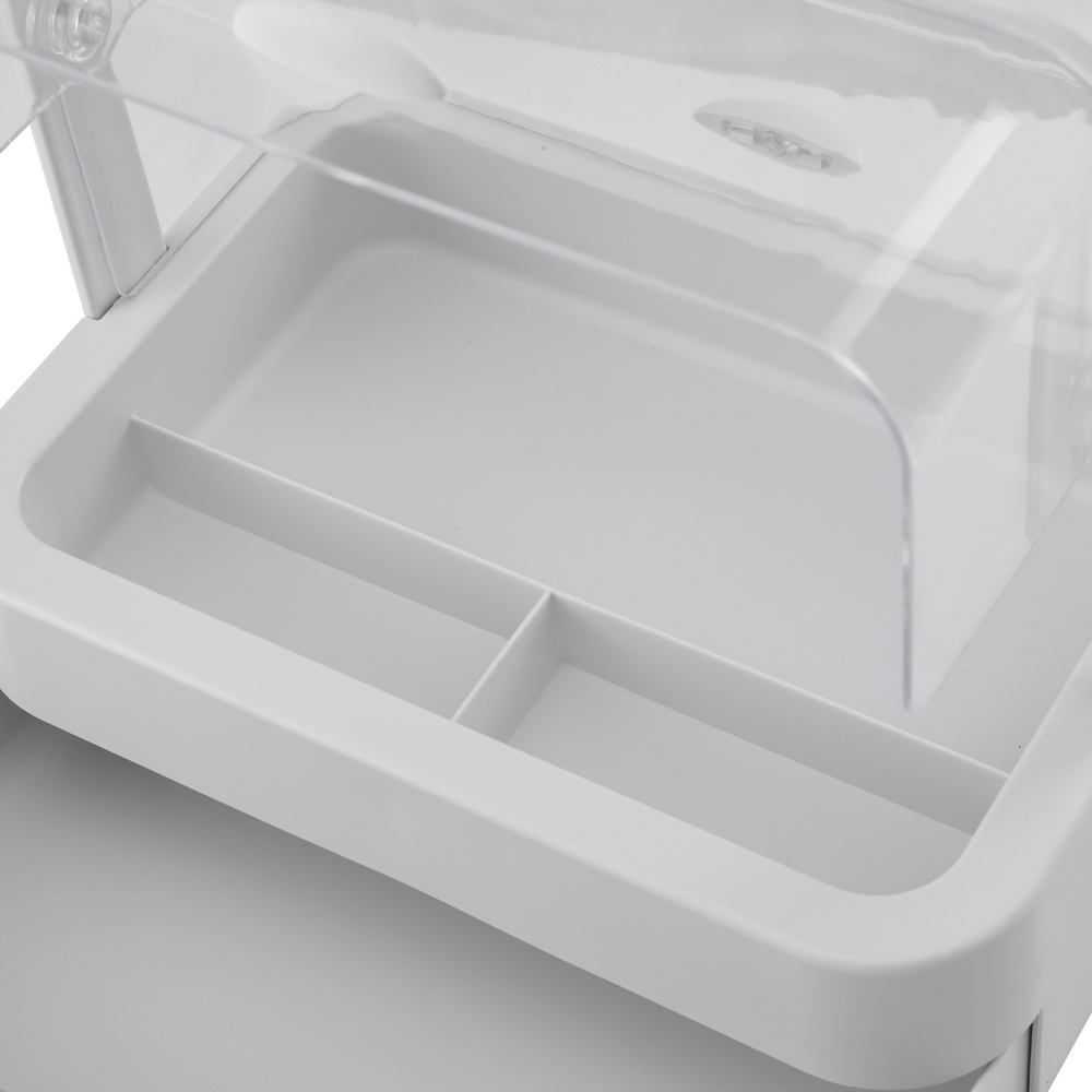 H&O Direct Single Tier White Portable Dustproof Makeup Storage Box Image 3