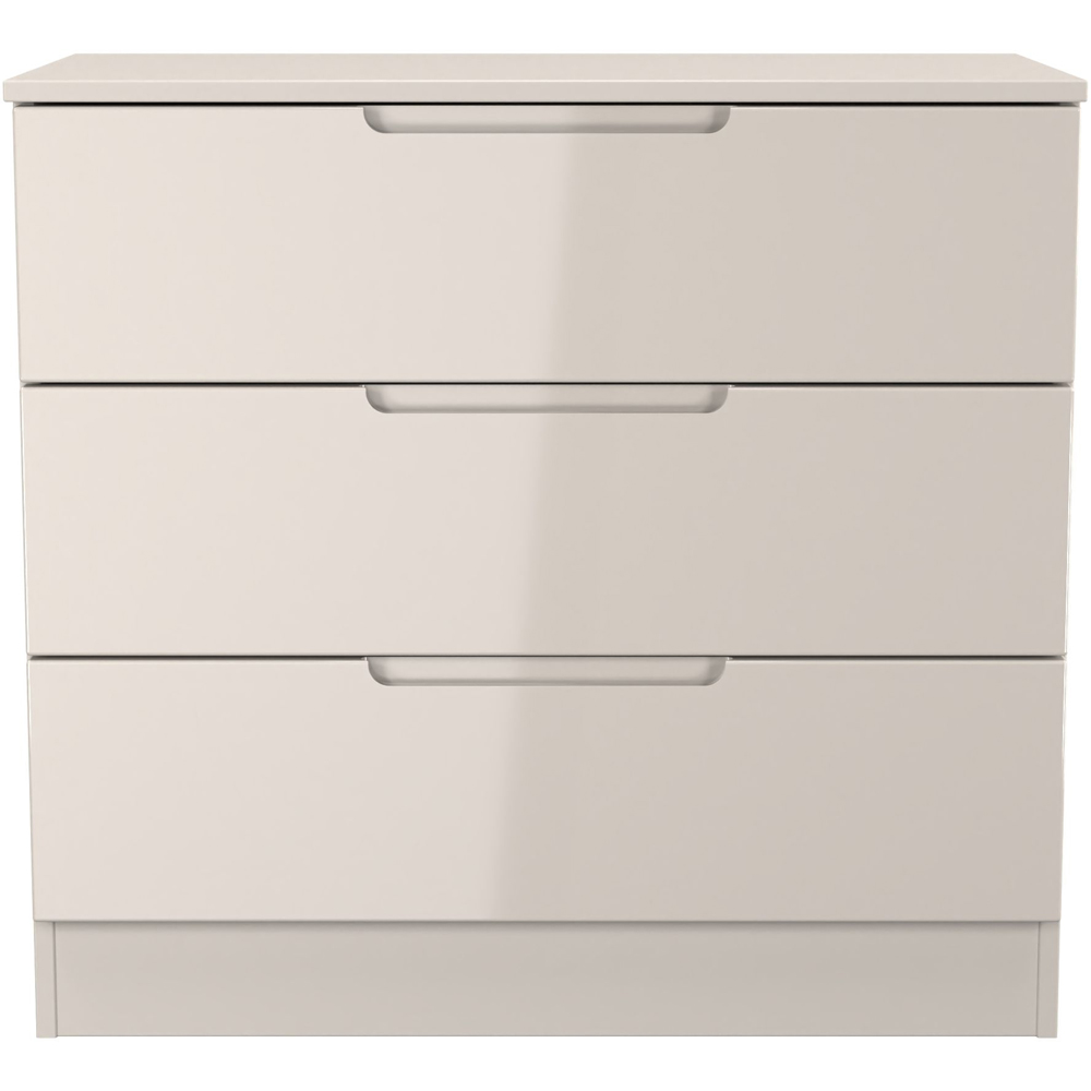 Crowndale Milan 3 Drawer Kashmir Gloss and Kashmir Chest of Drawers Ready Assembled Image 3