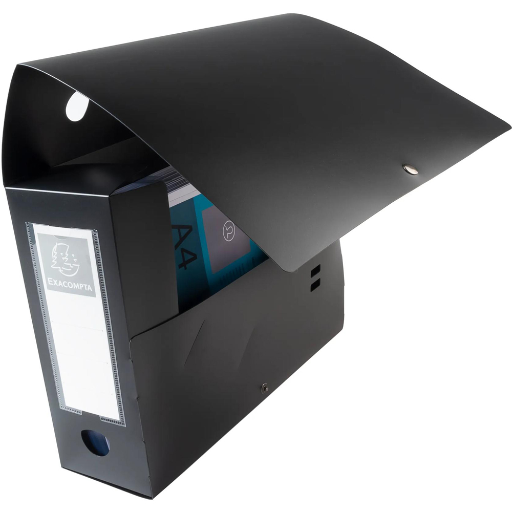 Exacompta A4 Black PP Stud File Box 10 Pack Image 2