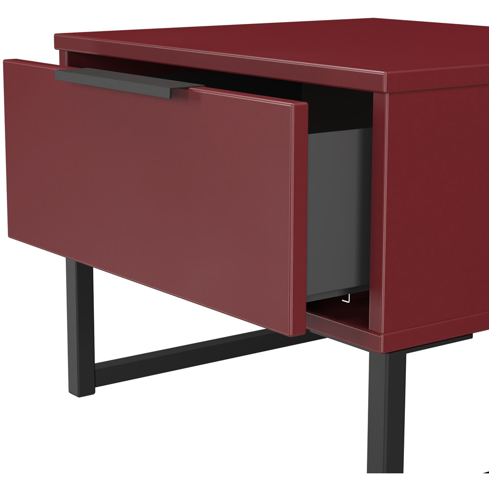 Crowndale Hong Kong Single Drawer Red Matt Side Table Ready Assembled Image 6