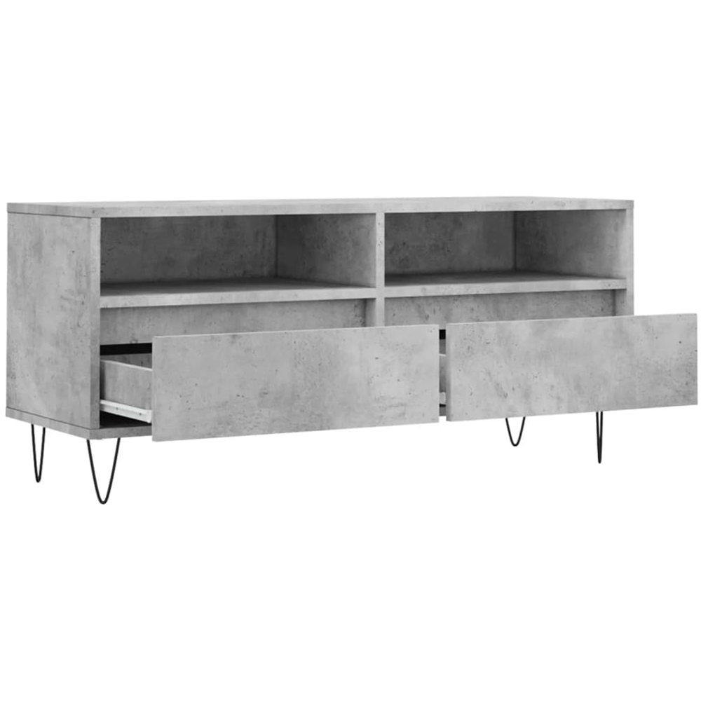 vidaXL 2 Drawer 2 Shelf Concrete Grey TV Cabinet Image 6