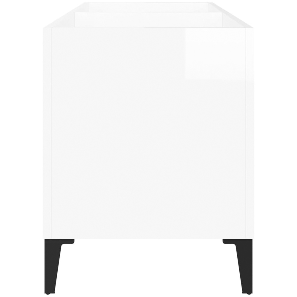 vidaXL High Gloss White Record Cabinet Image 3