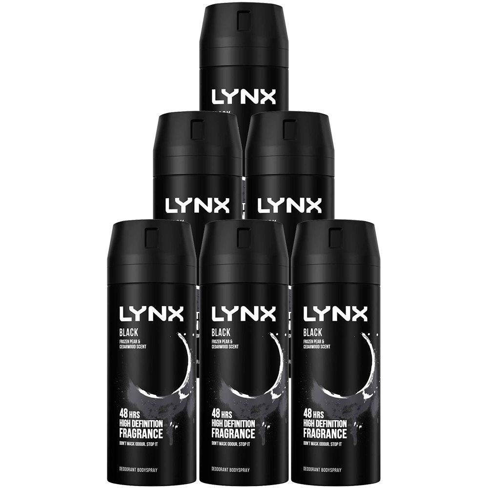 Lynx Black Body Spray Case of 6 x 150ml Image 1