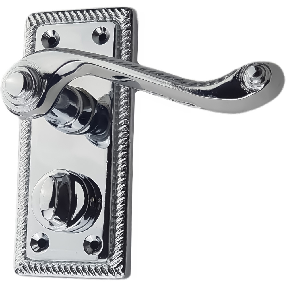 Golden Grace Polished Chrome Georgian Privacy WC Door Handle Set 107 x 47mm Image 1