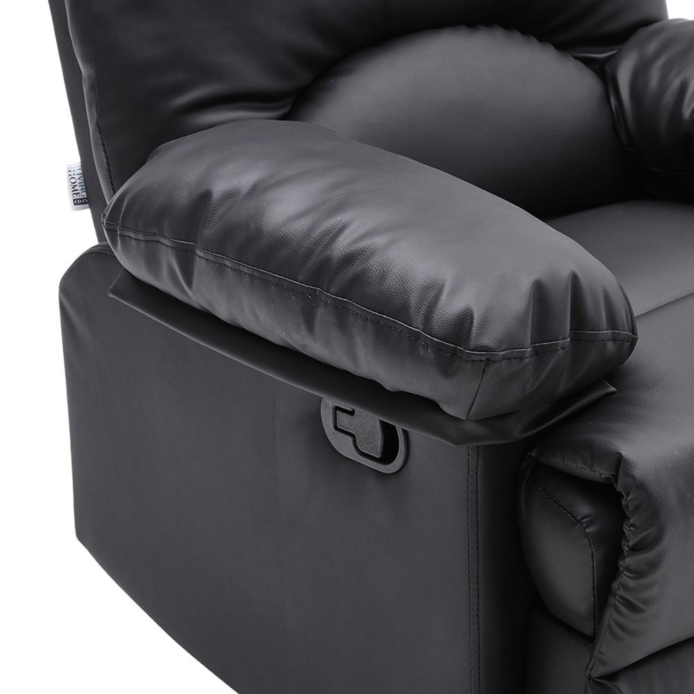 Living and Home Black Faux Leather Recliner with Side Control Switch Image 6