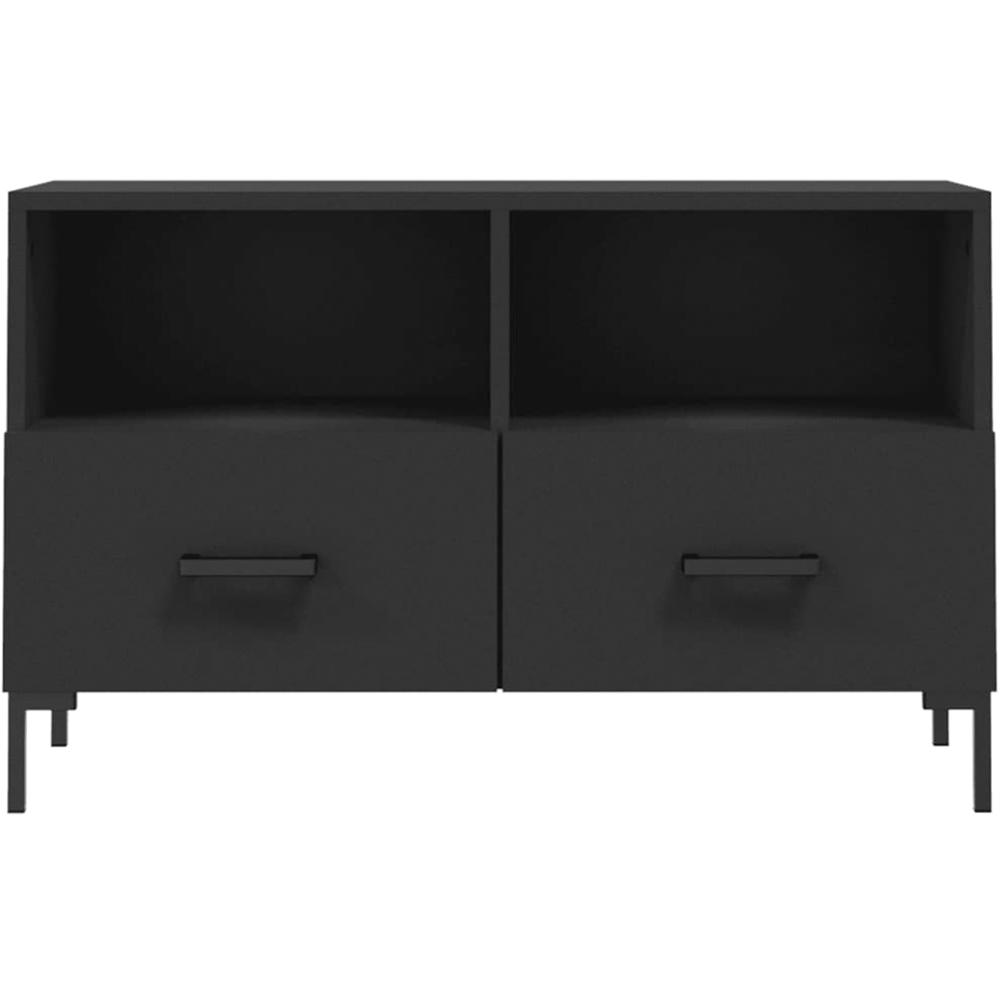 vidaXL 2 Drawer 2 Shelf Black TV Cabinet Image 5