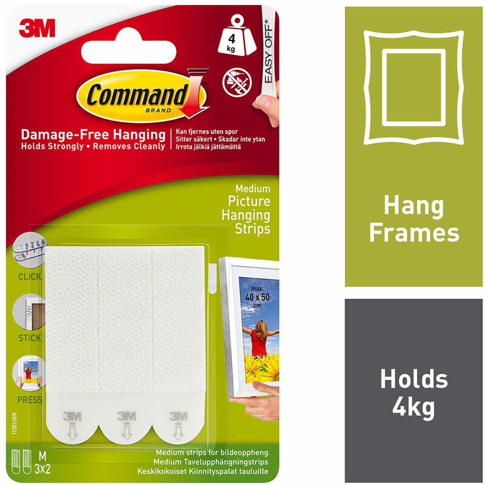Command Damage Free Medium Picture Hanging Strip 6 Pack Image 2