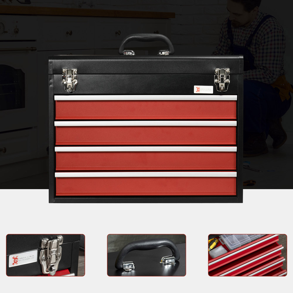 Durhand 4 Drawer Black Tool Chest Image 3