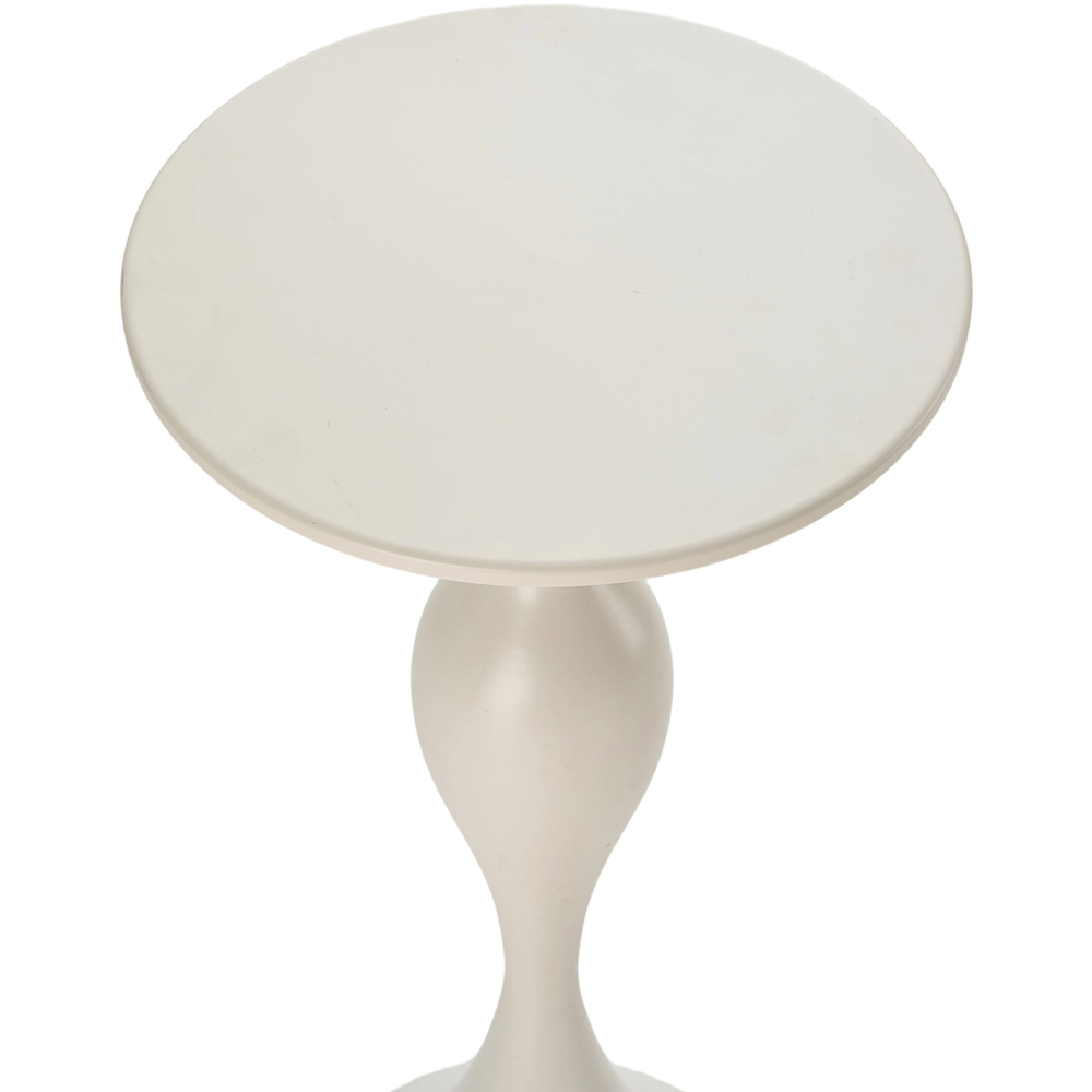 Living and Home Cream Round Slim Side Table Image 4