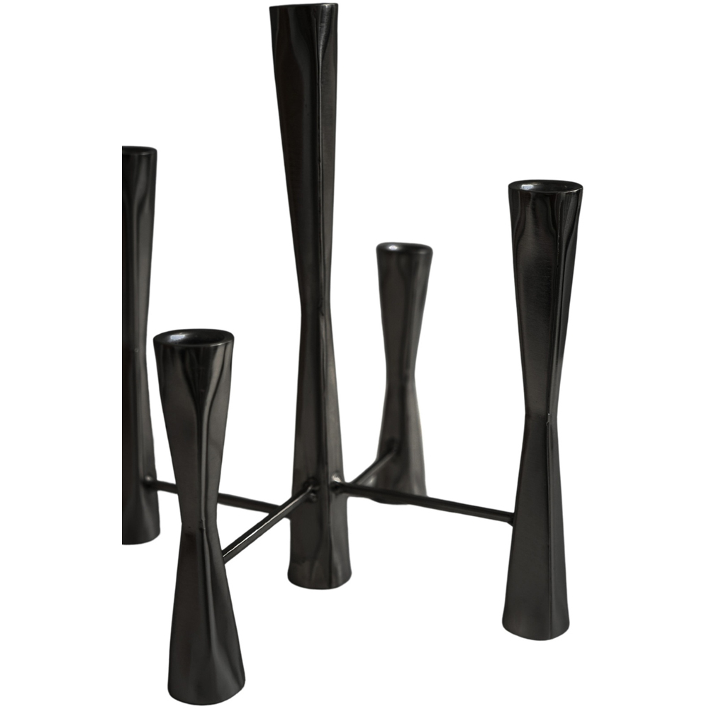 Ivyline Parker 5 Piece Black Candle Holder Centrepiece Image 2
