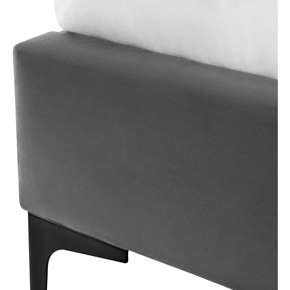 Julian Bowen Sanderson King Size Grey Velvet Bed Frame Image 6